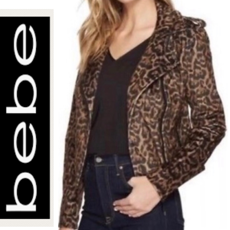 Bebe Leopard Print Jacket